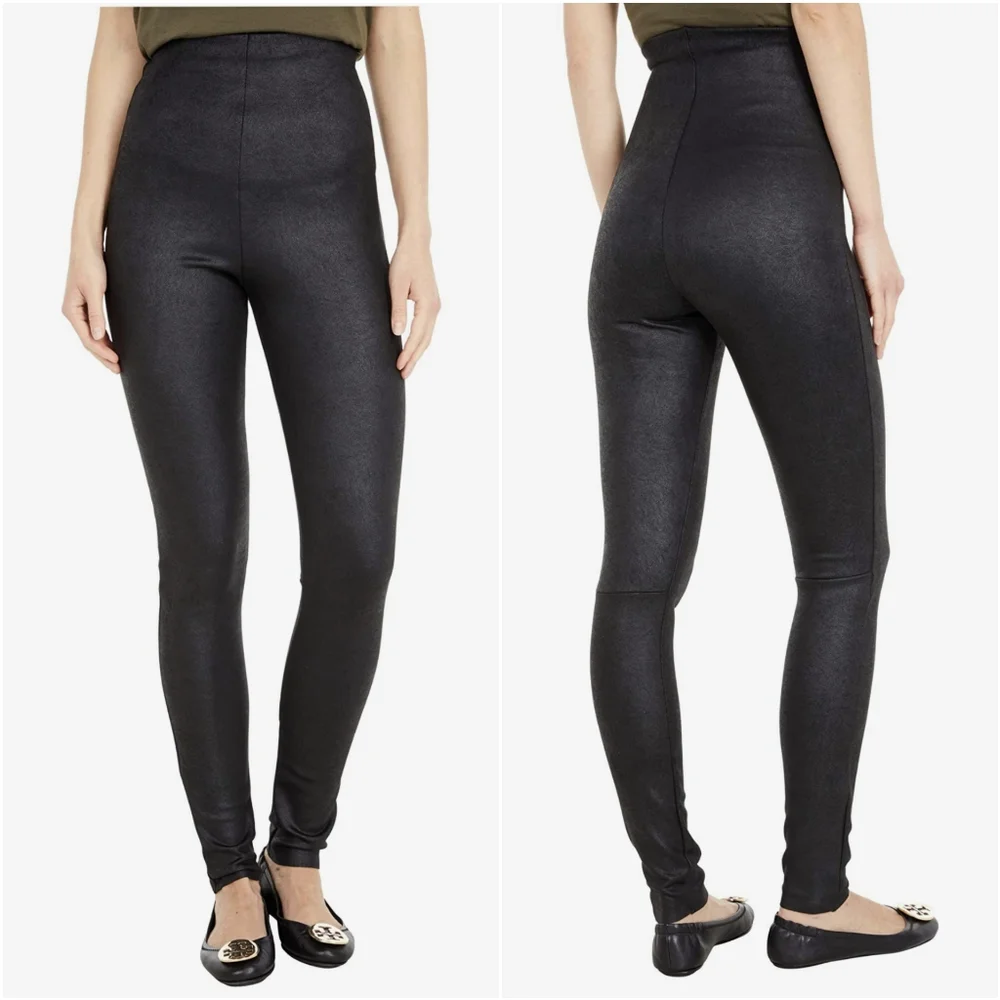 NEW Commando Faux Suede Black High Rise Leggings Size XS